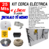 Kit Cerca Eléctrica Eléctrica Perimetral hasta 25 Metros x 4 líneas (Material Y Asesoría)