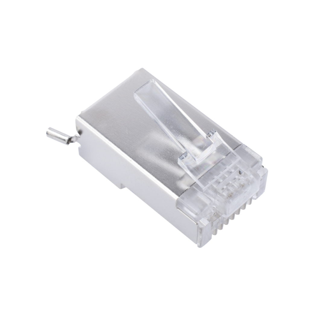 Bote Con 100 Piezas De Plug Modular Rj45 Cat6 Blindado Globaltecnoly