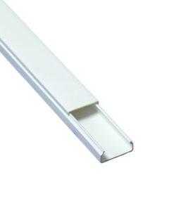 Canaleta blanca de PVC auto extinguible, sin divisi?n, 20 x 10 mm, tramo de 2.5 m (5101-01260)