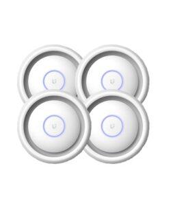 Paquete de 4 UAP-AC-PRO UniFi con bocina integrada para voceo mediante aplicación UniFi, registro SIP
