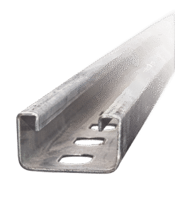 Unicanal perforado 4x2, 3000 mm, con acabado Electro Zinc