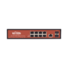 Switch Administrable de 8 puertos Gigabit Ethernet con PoE 802.3 af/at y 24V Pasivo + 2 SFP Gigabit, 150 W