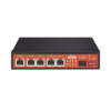 Switch No Administrable de 5 puertos Gigabit PoE (802.3af/at/bt y Pasivo de 24 Vcc) + 1 puerto SFP Gigabit