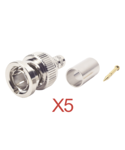 Kit de 5 Conectores BNC Macho RFB-1707-D de Anillo Plegable / RG-59, 75 Ohm.