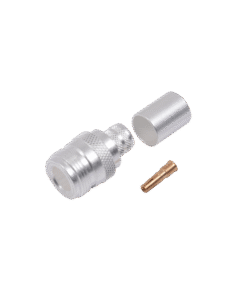 Conector N Hembra de Anillo Plegable para Cables 9913, 8214, LMR-400, RG8/U-SYS, RFLASH-1113, Plata/ Oro/ Teflón.