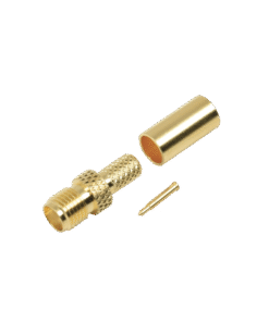 Conector SMA hembra inverso de anillo plegable para cable RG-58/U, Oro/ Oro Teflón