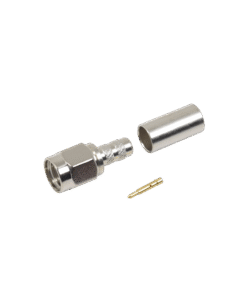 Conector SMA Macho de anillo plegable para cable RG-58/U, Niquel / Oro / Teflón.