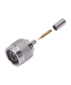 Conector N Macho de Anillo Plegable para Cables Coaxiales RG-58/U, RG-142/U, LMR-195, Níquel/ Oro/ Teflón.?