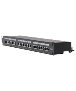 Alternative view of Panel de parcheo de impacto (110) Blindado (STP) de 24 puertos Cat6, 19in