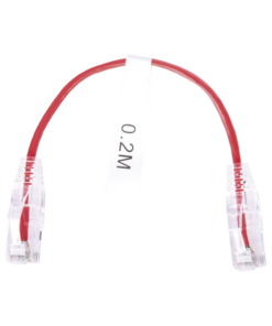Cable de Parcheo Slim UTP Cat6 - 20 cm Rojo Diámetro Reducido (28 AWG)
