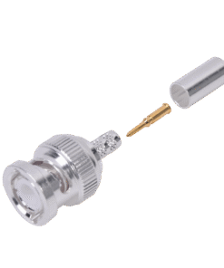 Conector BNC Macho de Anillo Plegable para Cable LMR-195, RG-58/U, RG-142/U, Plata/Oro/Teflón.