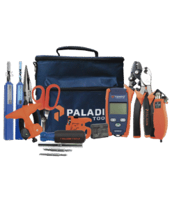 Kit de Herramientas Pro Plus para Instalación de Fibra Óptica con accesorios de limpieza de puertos/conectores, desforradoras de fibra óptica y medidor de potencia