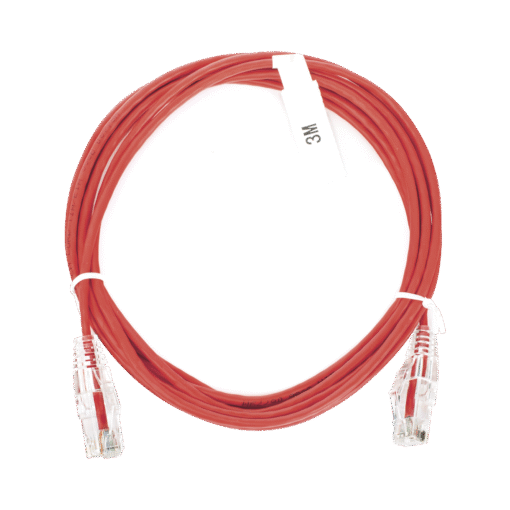 Cable de Parcheo Slim UTP Cat6 - 3 m Rojo Diámetro Reducido (28 AWG) 1 Cable de Parcheo Slim UTP Cat6 - 3 m Rojo Diámetro Reducido (28 AWG)