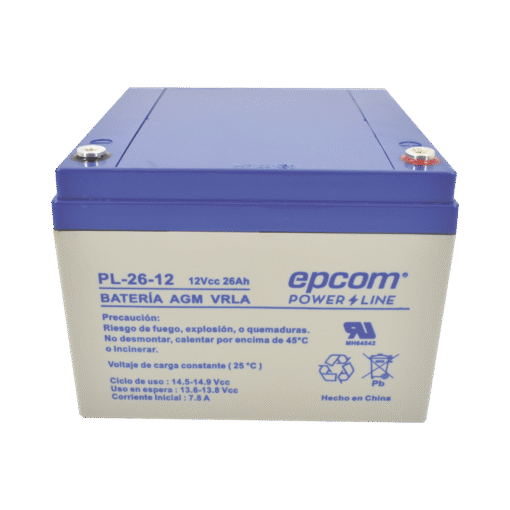 Batería de Respaldo para equipo electrónico, UL, 12V @ 26 Ah, Uso en Alarmas de intrusión, Incendio, Control de acceso, CCTV, Terminales tipo F1 1 Batería de Respaldo para equipo electrónico, UL, 12V @ 26 Ah, Uso en Alarmas de intrusión, Incendio, Control de acceso, CCTV, Terminales tipo F1