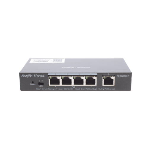 Switch Administrable PoE con 5 puertos Gigabit, 4 PoE 802.3af/at, gestión gratuita desde la nube, 54w 1 Switch Administrable PoE con 5 puertos Gigabit, 4 PoE 802.3af/at, gestión gratuita desde la nube, 54w
