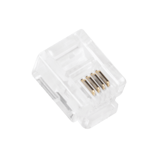 Bote con 100 piezas de plug modular tipo RJ11 de 4 contactos chapado de oro a 50 micras 2 Bote con 100 piezas de plug modular tipo RJ11 de 4 contactos chapado de oro a 50 micras - Imagen 2