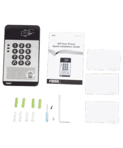 Audio Portero IP con 2 líneas SIP, relevador integrado, teclado numérico y lectora de tarjetas RFID para control de acceso, PoE 11 Globaltecnoly I20S AD 4 l