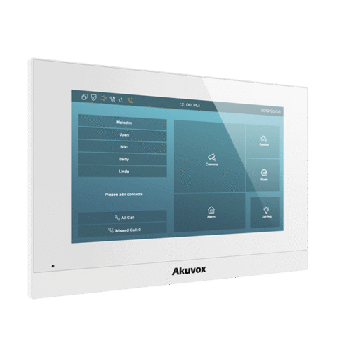 Monitor interior IP WiFi PoE de 7" con pantalla táctil y 8 entradas de alarma para sensores cableados, compatible con videoporteros IP Akuvox 7 Monitor interior IP WiFi PoE de 7" con pantalla táctil y 8 entradas de alarma para sensores cableados, compatible con videoporteros IP Akuvox - Imagen 7