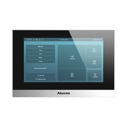 Monitor interior IP Android WiFi PoE de 7" con pantalla táctil y 8 entradas de alarma para sensores cableados, compatible con videoporteros IP Akuvox 1 Monitor interior IP Android WiFi PoE de 7" con pantalla táctil y 8 entradas de alarma para sensores cableados, compatible con videoporteros IP Akuvox