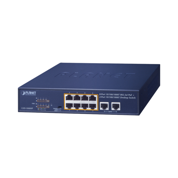 Switch No Administrable PoE 8 Puertos 10/100/1000 Mbps | PoE 802.3af/at