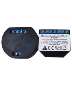 Doble Relevador WIFI Inteligente para Uso Industrial y Residencial, Medidor de Consumo 10A, Compatible con Google y Alexa, Nube P2P y Local, Ideal para Persianas y Puertas de Garaje (Paquete de 2) 11 Globaltecnoly SHELLY2 4