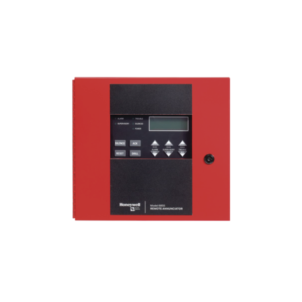 Anunciador Remoto de 80 Caracteres (4x20) – Botones de Reconocimiento, Silenciar, Reset y Simulacro – LEDs de Estatus – Compatible con Paneles Silent Knight