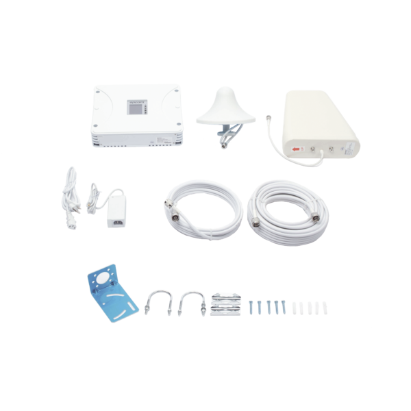 Kit amplificador de señal 5G, 4G, 3G, VoLTE y voz, compatible con todos los operadores. Cobertura hasta 1200 m².