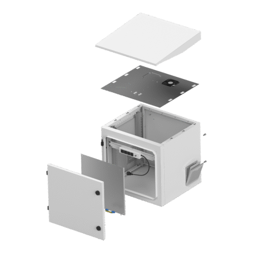 Gabinete de Exterior con Rack de 19" de 9UR con Ventiladores y Termostato (Montaje a poste o torre se vende por separado). 4 Gabinete de Exterior con Rack de 19" de 9UR con Ventiladores y Termostato (Montaje a poste o torre se vende por separado). - Imagen 4