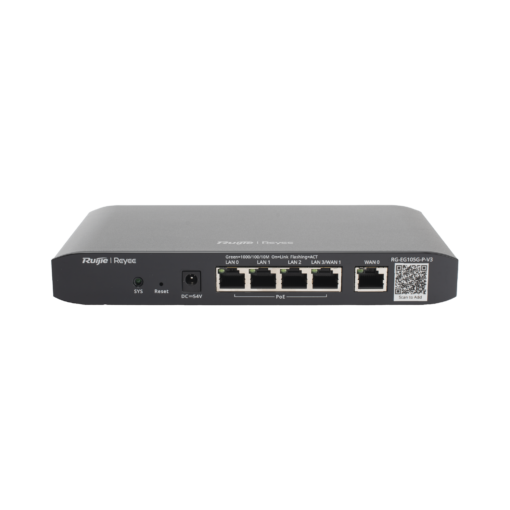Router en la nube con PoE+ 54W, 5 puertos LAN Gigabit, 2 WAN Gigabit, hasta 100 clientes y 600 Mbps asimétricos 1 Router en la nube con PoE+ 54W, 5 puertos LAN Gigabit, 2 WAN Gigabit, hasta 100 clientes y 600 Mbps asimétricos