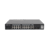 Switch PoE L2 en la nube, 20 puertos Gigabit (16 PoE+), 2 RJ45, 2 SFP, 250W. Ideal para redes CCTV.