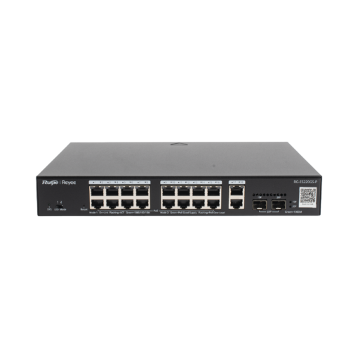Switch PoE L2 en la nube, 20 puertos Gigabit (16 PoE+), 2 RJ45, 2 SFP, 250W. Ideal para redes CCTV 1 Switch PoE L2 en la nube, 20 puertos Gigabit (16 PoE+), 2 RJ45, 2 SFP, 250W. Ideal para redes CCTV