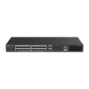 Switch inteligente PoE administrable en la nube con 28 puertos Gigabit (24 PoE+), 2 RJ45, 2 SFP, 370W. Ideal para reconocimiento de cámaras IP en redes CCTV.