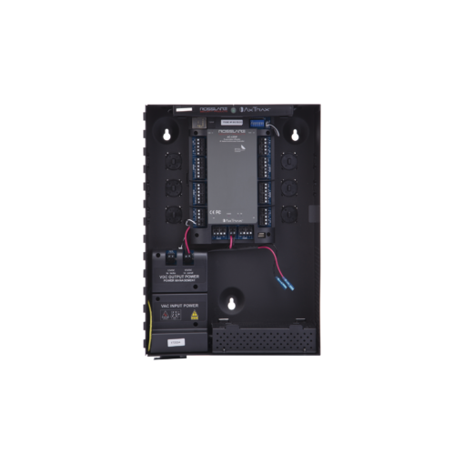 Controlador de acceso para 4 lectoras, expandible a 4 lectoras adicionales, capacidad para 30,000 tarjetas, 20,000 eventos, incluye gabinete y fuente de alimentación, nueva generación. 1 Controlador de acceso para 4 lectoras, expandible a 4 lectoras adicionales, capacidad para 30,000 tarjetas, 20,000 eventos, incluye gabinete y fuente de alimentación, nueva generación.