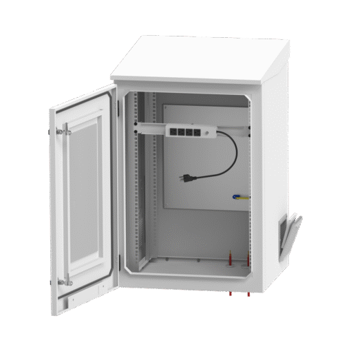 Gabinete de exterior con rack de 19" de 16U, ventiladores y termostato. Montaje a poste o torre se vende por separado. 2 Gabinete de exterior con rack de 19" de 16U, ventiladores y termostato. Montaje a poste o torre se vende por separado. - Imagen 2