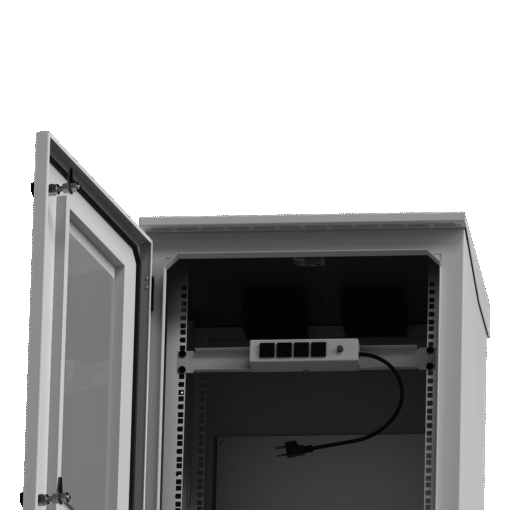 Gabinete de exterior con rack de 19" de 16U, ventiladores y termostato. Montaje a poste o torre se vende por separado. 4 Gabinete de exterior con rack de 19" de 16U, ventiladores y termostato. Montaje a poste o torre se vende por separado. - Imagen 4