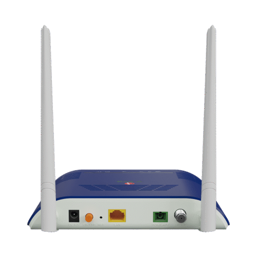 ONU Dual G/EPON con Wi-Fi 2.4 GHz (hasta 300 Mbps), puerto CATV y 1 puerto LAN Gigabit 1 ONU Dual G/EPON con Wi-Fi 2.4 GHz (hasta 300 Mbps), puerto CATV y 1 puerto LAN Gigabit