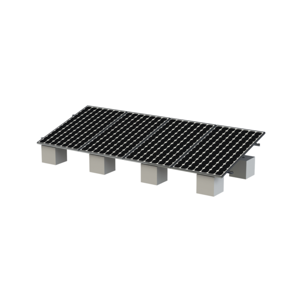 Montaje para Panel Solar con Riel "8" de 5400mm para Módulos de 35mm - Resistente a Vientos de hasta 136km/h