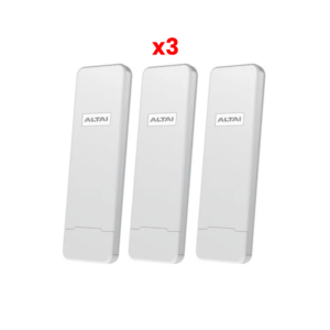 Paquete de 3 Puntos de Acceso, Con Antena Sectorial Integrada de 70°, Super WiFi de Alta Sensibilidad en 2.4 GHz, Hasta 300 m a un Smartphone, Antena de 10 dBi, Soporta Fichas-Vouchers (un año de gestión gratuita con Altai-Care Cloud)