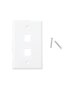 Placa de pared de 2 puertos, Keystone, Color Blanco