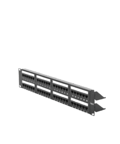 Alternative view of Panel de parcheo de impacto (110) UTP de 48 puertos Cat6, 19in, 2U, con barra para organizar cable