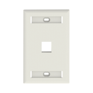 Placa de Pared Vertical, Salida Para 1 Puerto Keystone, Con Espacios Para Etiquetas, Color Blanco Mate