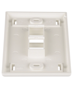 Placa de Pared Vertical, Salida Para 2 Puertos Keystone, Con Espacios Para Etiquetas, Color Blanco Mate - Imagen 4