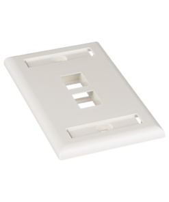 Placa de Pared Vertical, Salida Para 2 Puertos Keystone, Con Espacios Para Etiquetas, Color Blanco Mate - Imagen 3