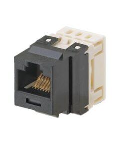 Conector Jack Estilo 110 (de Impacto), Tipo Keystone, Categoría 6, de 8 posiciones y 8 cables, Color Negro