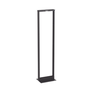 Rack de Dos Postes Estándar de 19 in, Rieles Numerados y Roscados #12-24, Fabricado en Aluminio, 45 Unidades de Rack, Color Negro