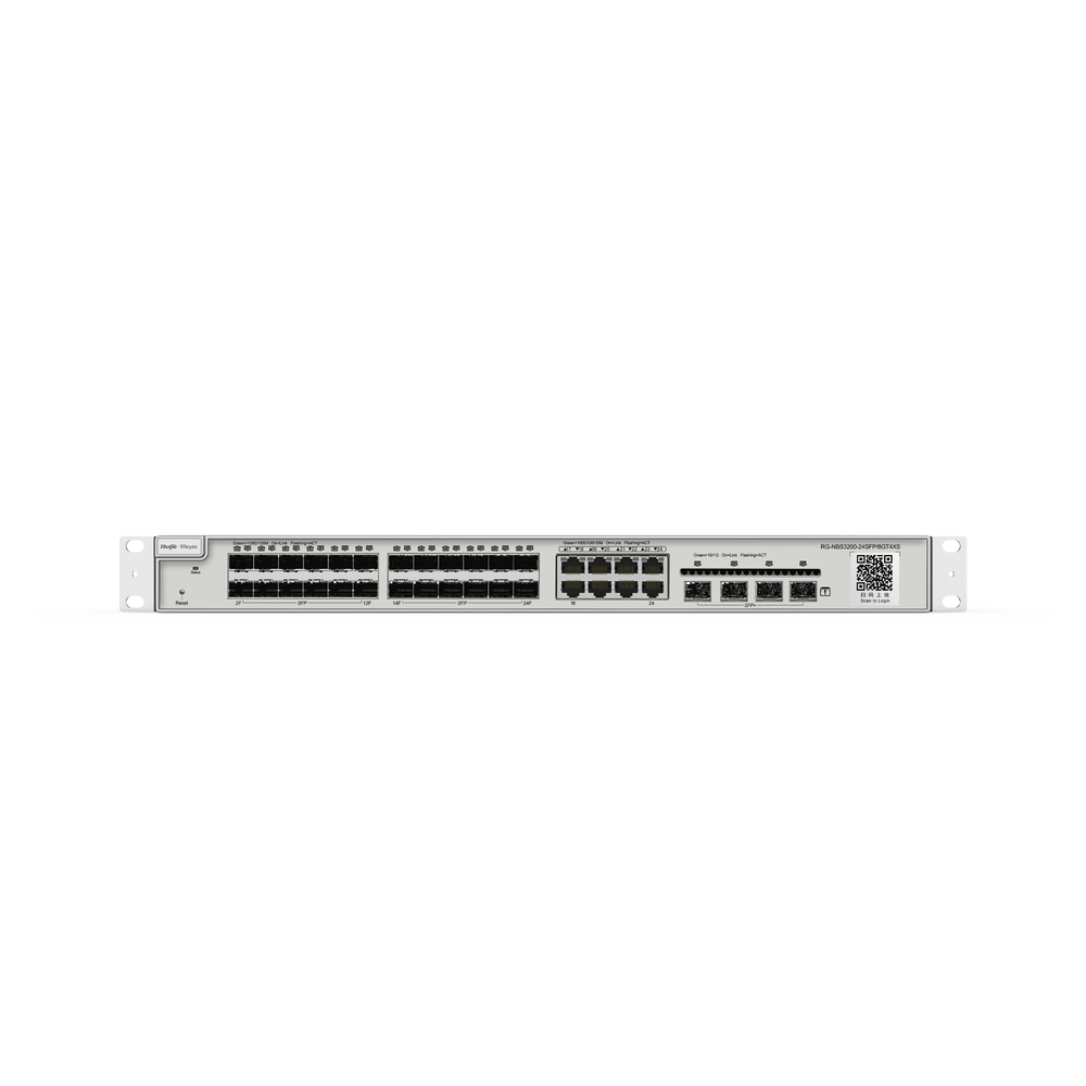 RG-NBS3200-24SFP/8GT4XS, SFP Gigabit de 24 puertos con 8 puertos RJ45 combinados Switch administrado de capa 2, 4 * 10G 3 RG-NBS3200-24SFP/8GT4XS, SFP Gigabit de 24 puertos con 8 puertos RJ45 combinados Switch administrado de capa 2, 4 * 10G - Imagen 3