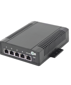 Switch para Aplicación Solar, 4 Puertos PoE 802.3 af/at 10/100/1000 Mbps y un Puerto de Datos, Entrada 12-24 VCD