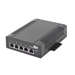 Switch para Aplicación Solar, 4 Puertos PoE 802.3 af/at 10/100/1000 Mbps y un Puerto de Datos, Entrada 12-24 VCD