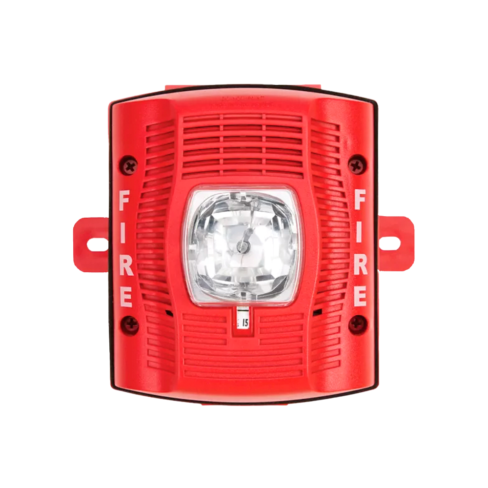 Bocina con Lámpara Estroboscópica para Exterior, con Configuración Estroboscópica Seleccionable, Color Rojo 1 Bocina con Lámpara Estroboscópica para Exterior, con Configuración Estroboscópica Seleccionable, Color Rojo