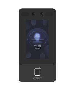 Terminal Min Moe WiFi de Reconocimiento Facial y Huella con lector MIFARE / Exterior IP65 / Hasta 1.5 mts en lectura de rostro / Soporta P2P Hik-Connect / 1,500 Rostros / 3,000 Huellas / Videoportero / POE.